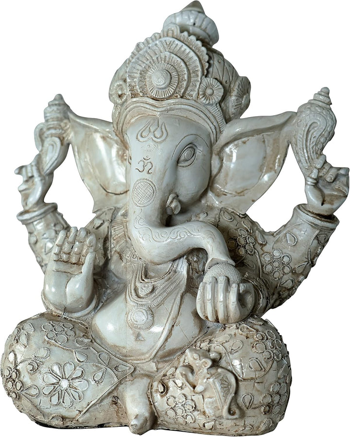 Ganesha Figur Gross Buddha Statue H-30 cm,Zen Garten Dekoration Figuren,Buddha Figur-Elefantengott,H