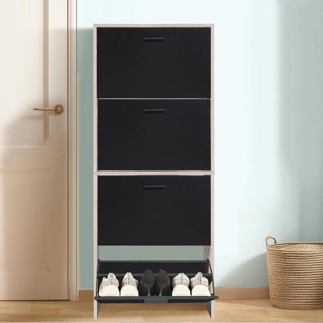 CASABEL Schuhschrank für 24 Paar – grosse Kapazität für den Eingangsbereich – L 60 x T 24 x H 150 cm