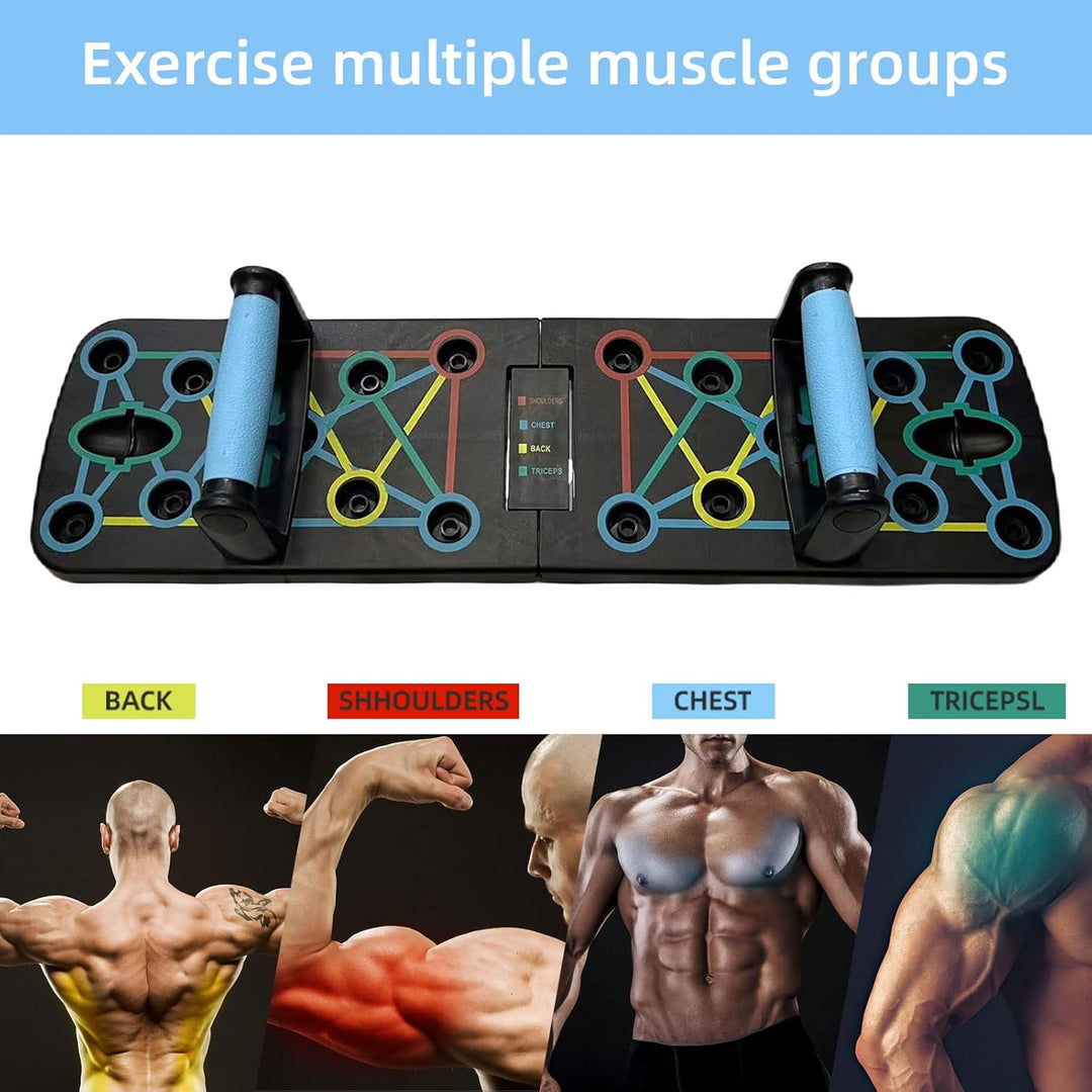 Faltbare Liegestützstange mit Widerstandsseil und Griffstange, multifunktionales Heim-Fitnessgerät f