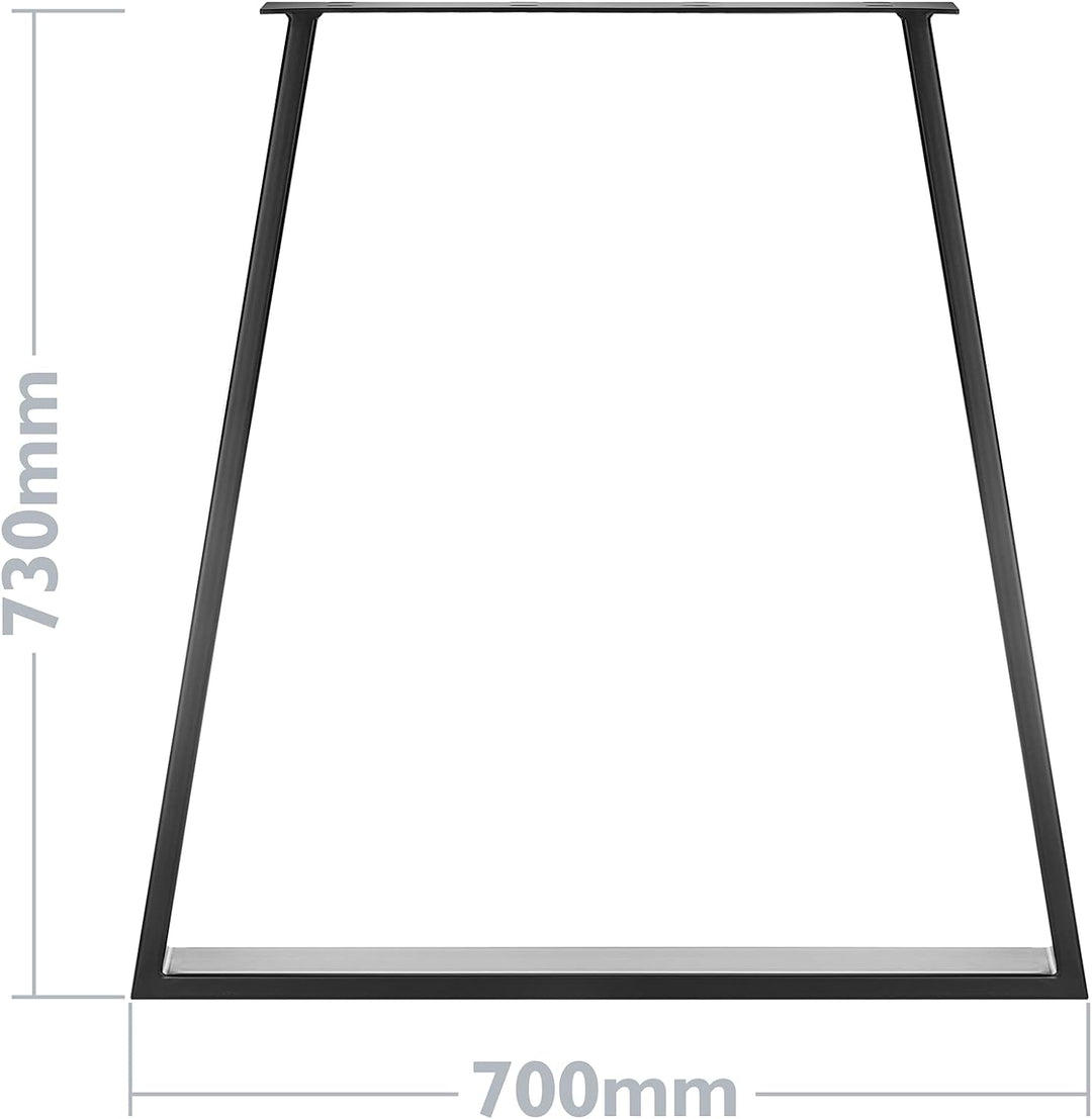 PrimeMatik - Tischbeine rechteckig aus Stahl 700 x 85 x 730 mm 2-Pack