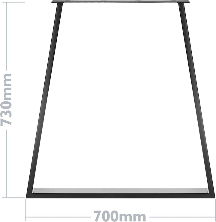 PrimeMatik - Tischbeine rechteckig aus Stahl 700 x 85 x 730 mm 2-Pack
