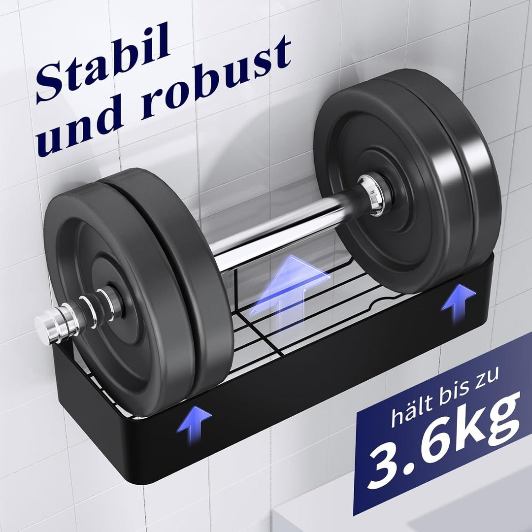 Kitsure Duschablage ohne Bohren - 3 Stück rostfreie Badezimmer Organizer, schnell trocknende Badrega