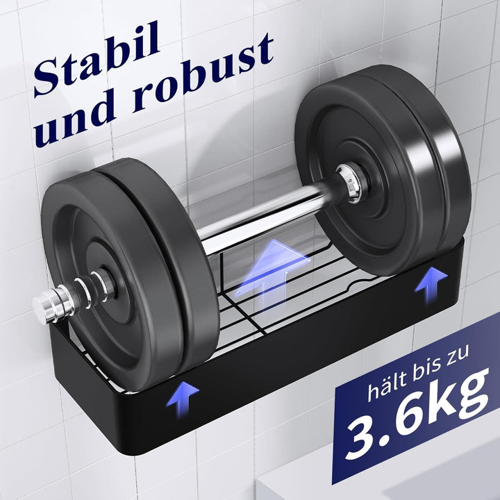 Kitsure Duschablage ohne Bohren - 3 Stück rostfreie Badezimmer Organizer, schnell trocknende Badrega