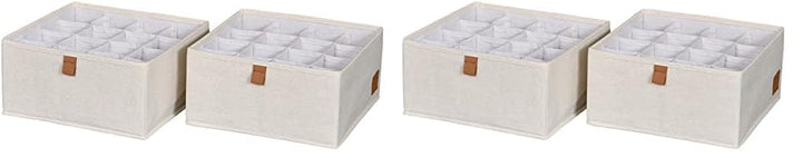 LOVE IT STORE IT Premium Schubladen Organizer 2-teilig - Schrank Organizer aus Stoff - 16 Fächer für