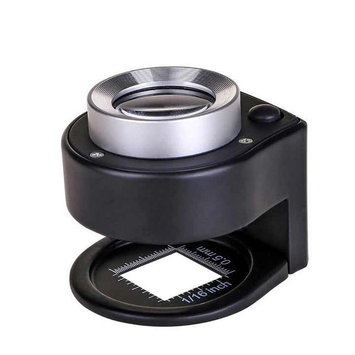 Bysameyee 30X Beleuchtete Lupe Juwelier Lupe, 6 Lichter Desktop Metall Tragbare Faltwaage Augenschla