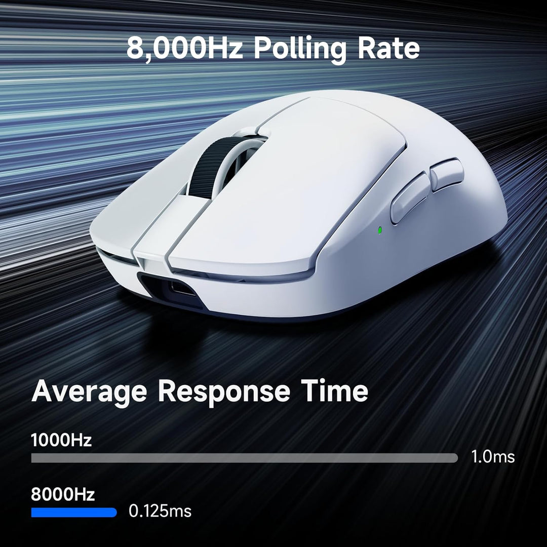 MCHOSE A7 V2 Pro Ultraleicht 59 g Kabellose Gaming-Maus, 26000 DPI Sensor, 8000 Hz Abtastrate, 650 I