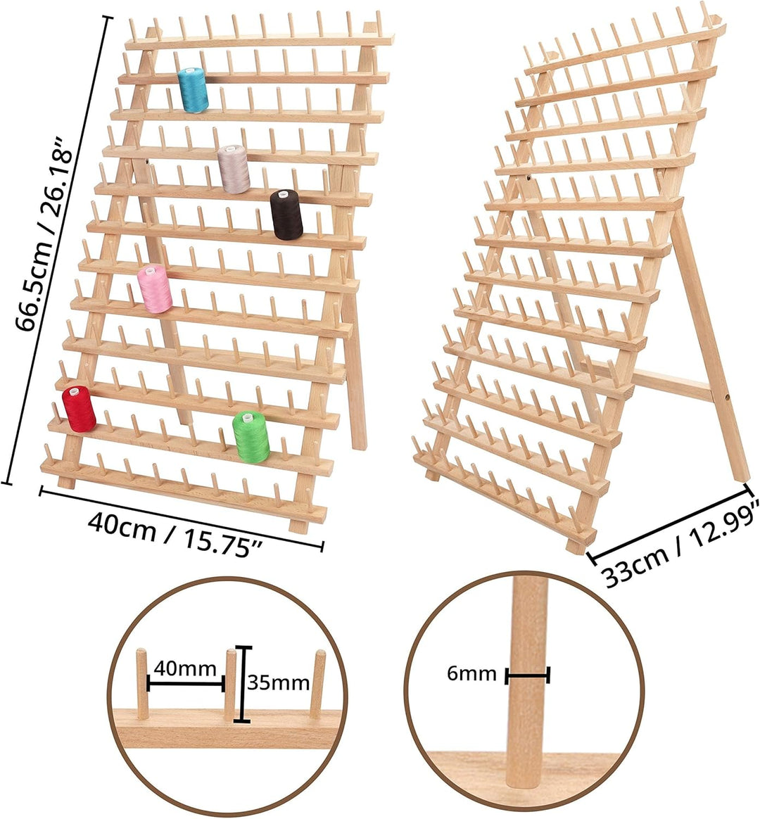 Curtzy Garnrollenhalter zur Aufbewahrung für 120 Spulen - Fadenhalter Spulenhalter Garnrollen Organi
