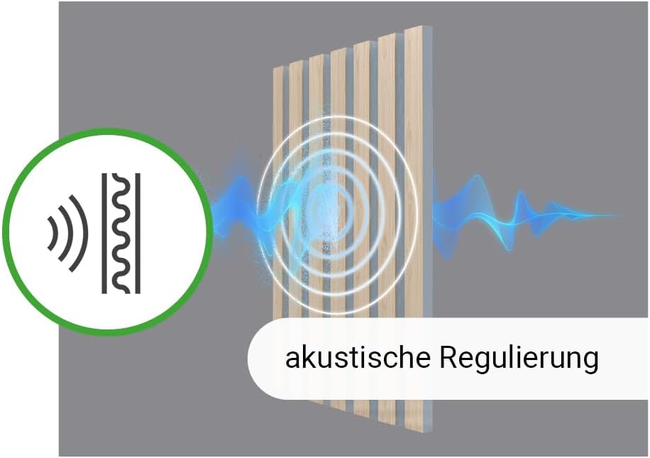 Akustikpaneele AURA Core Oiled Oak 240x60cm | Wandpaneele Holzoptik grau | MDF &amp; Filz Wandpanel | ac