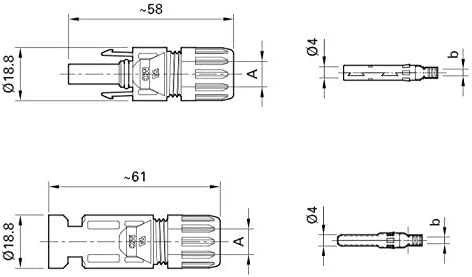 10 Paar MC4 Stecker Kupplungssteckverbinder 10 mm² PV-KST4/10II &amp; PV-KBT4/10II 10 Paar 10mm², 10 Paa