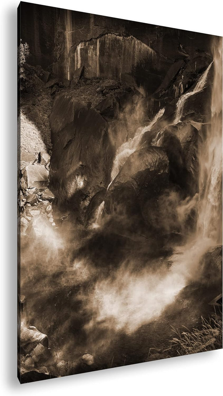 deyoli Regenbogen am Wasserfall Format: 80x60 Effekt: Sepia als Leinwandbild, Motiv fertig gerahmt a