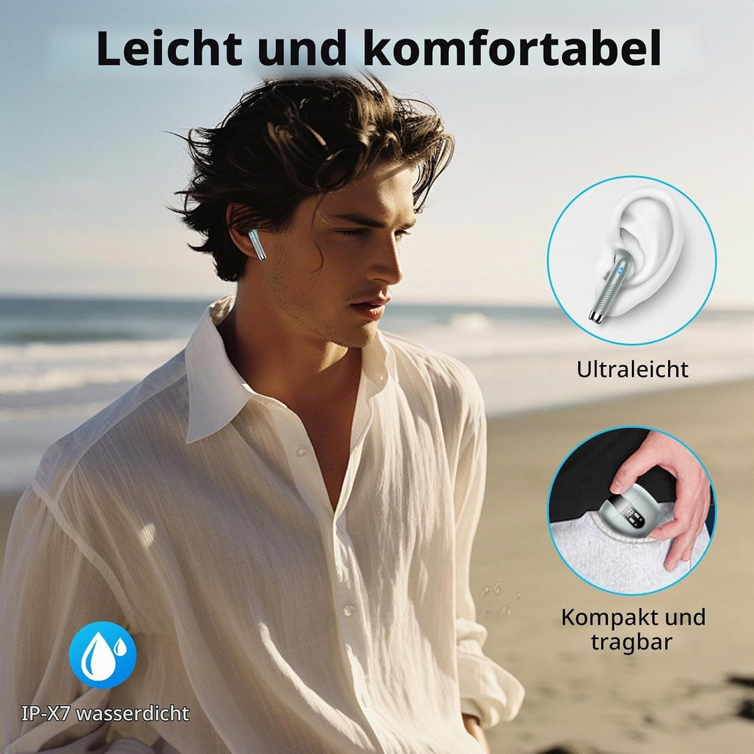 Drsaec Bluetooth 5.4 Kopfhörer, 6D Tiefer Bass In Ear Kopfhörer Kabellos Bluetooth 2026 Neu Kabellos