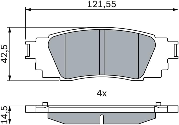 Bosch BP2455 Bremsbeläge - Hinterachse - ECE-R90 Zertifizierung - vier Bremsbeläge pro Set