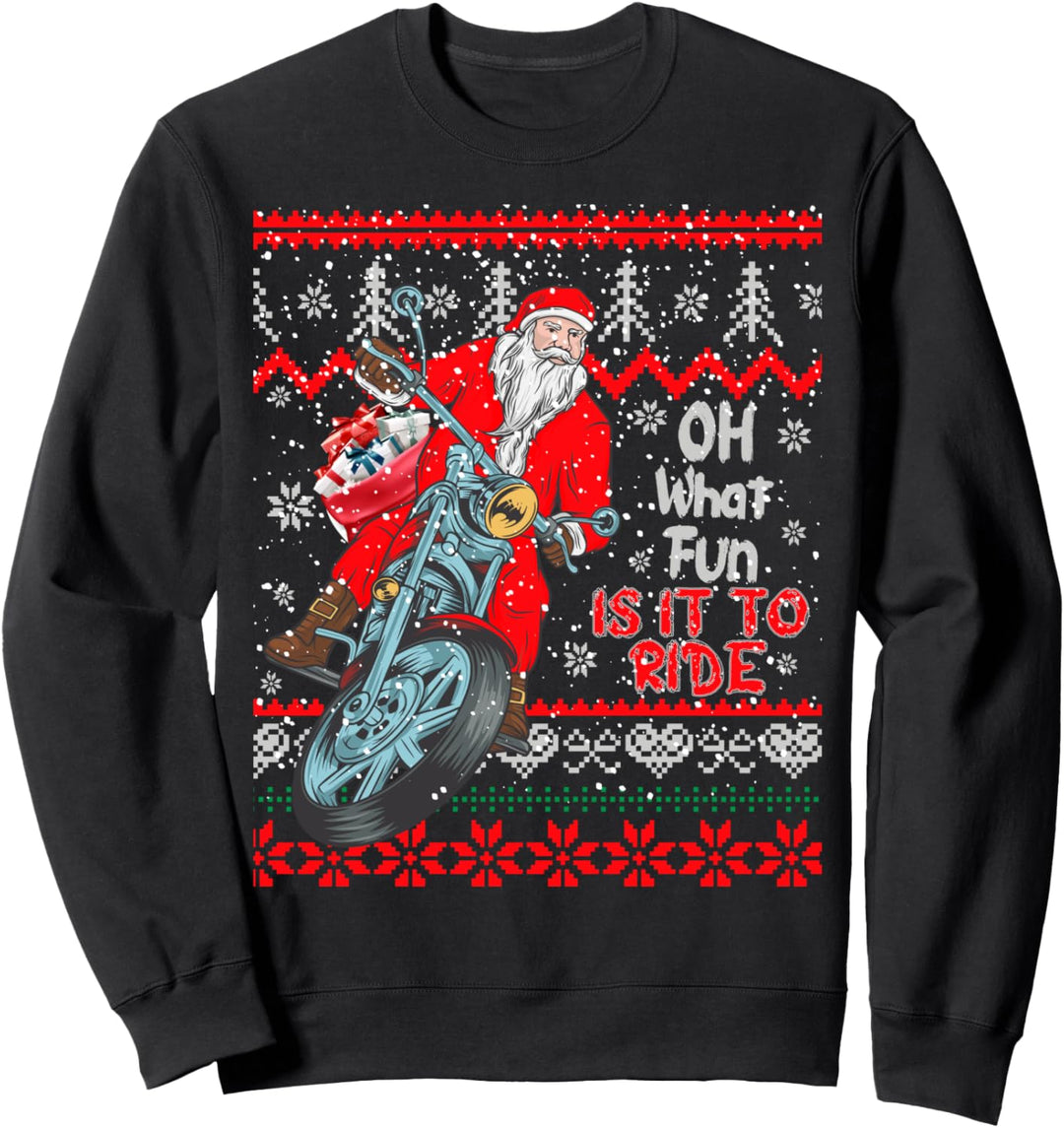 "Biker Santa" hässlichen Weihnachtspullover Sweatshirt