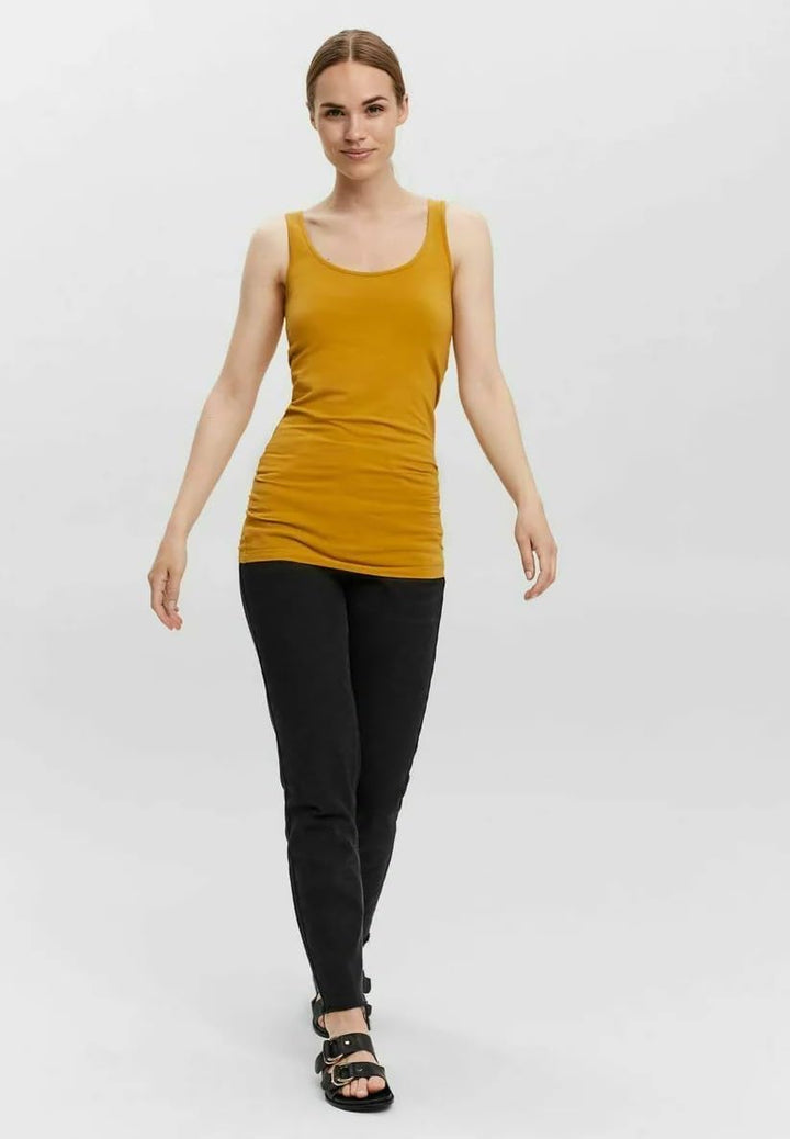VERO MODA Damen VMMAXI My Soft Long Tank TOP GA 4 10265024 XS Gelb/Rosa/Grün (1x Chai Tea/ 1x Rose B
