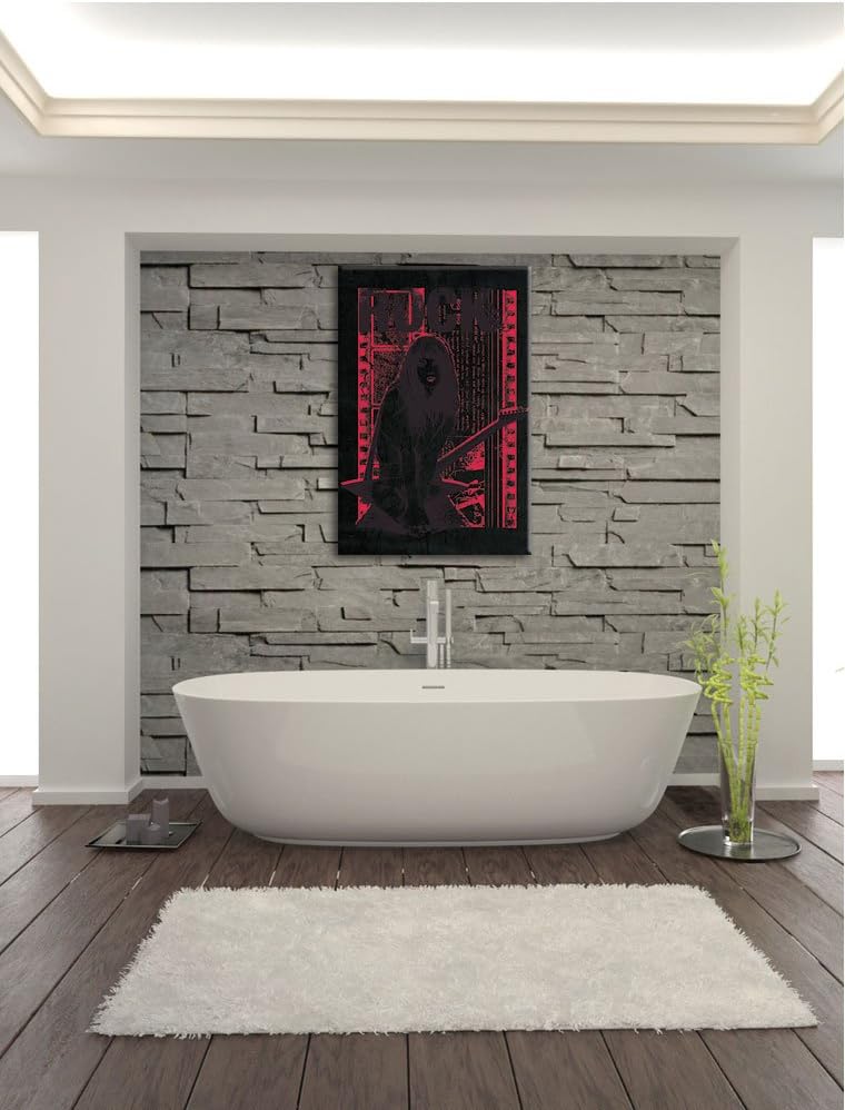 Dark Roar watercolor black Bild auf Leinwand, XXL riesige Bilder fertig gerahmt mit Keilrahmen, Kuns