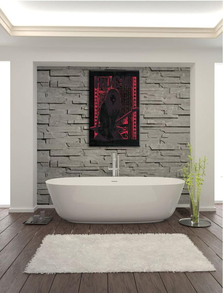Dark Roar watercolor black Bild auf Leinwand, XXL riesige Bilder fertig gerahmt mit Keilrahmen, Kuns
