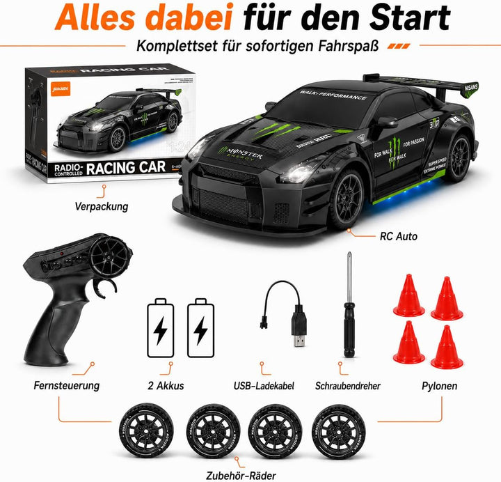 Ferngesteuertes Auto 1:24 Scale Drift Car 4WD 2.4GHz RC Drift Auto 20KM/H Hohe Geschwindigkeit Rennw