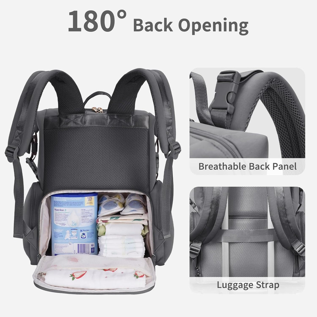 CEI-CEI Baby Wickeltasche/Rucksack mit Isolierter Flaschentasche, Wasserdichtes Neoprengewebe, Wicke