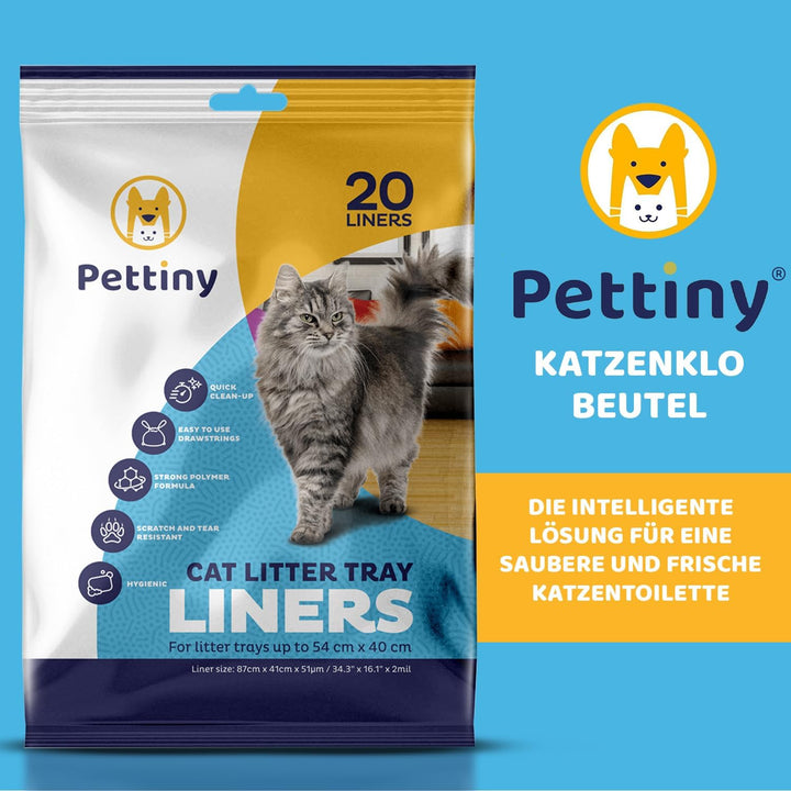 20 Katzentoilettenbeutel mit Zugbändern Kratzfeste Tüten für mittel und gross Katzenklo Original, Or