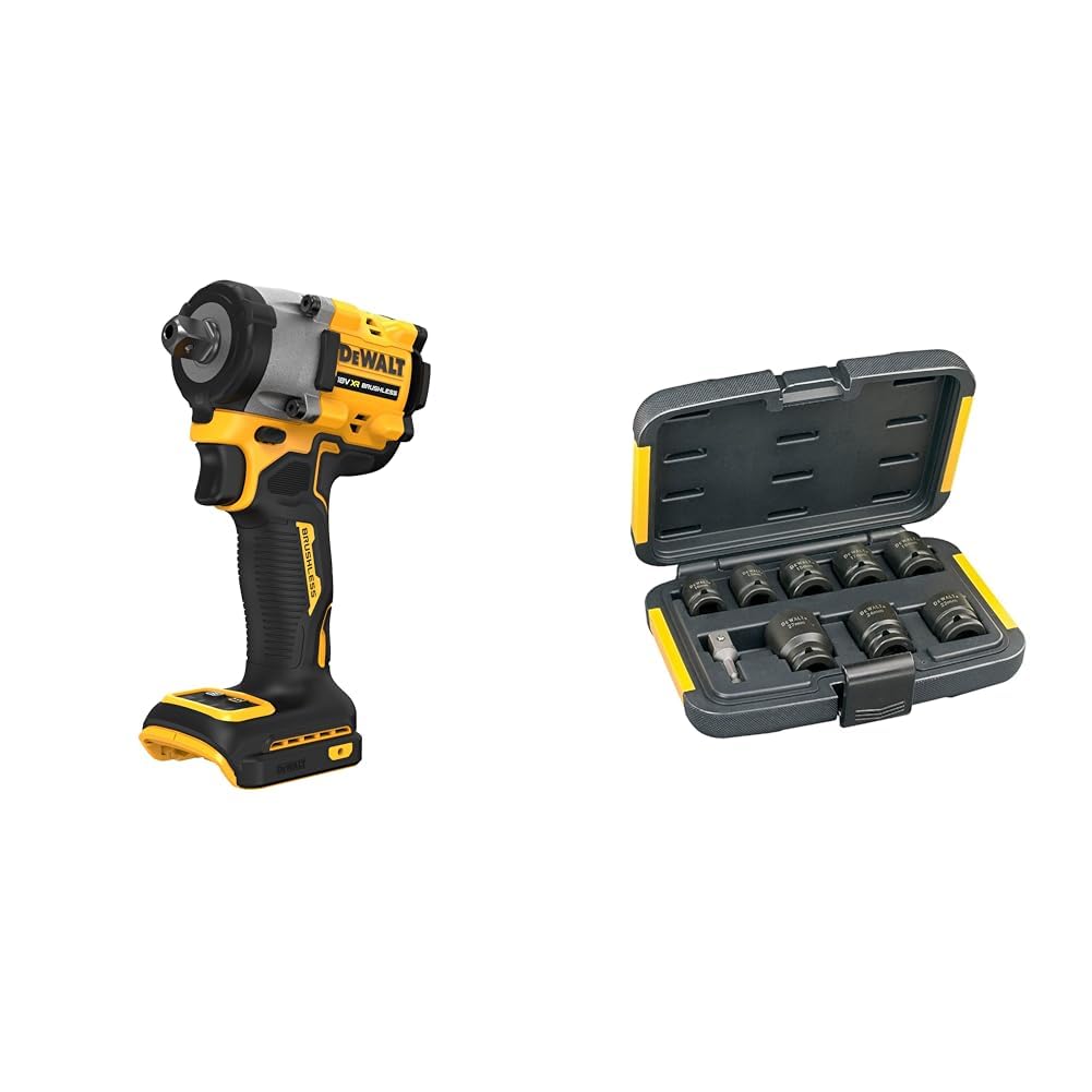 DEWALT XR Akku-Schlagschrauber DCF922N & Extreme Impact Steckschlüssel-Set für Schlagschrauber DT750