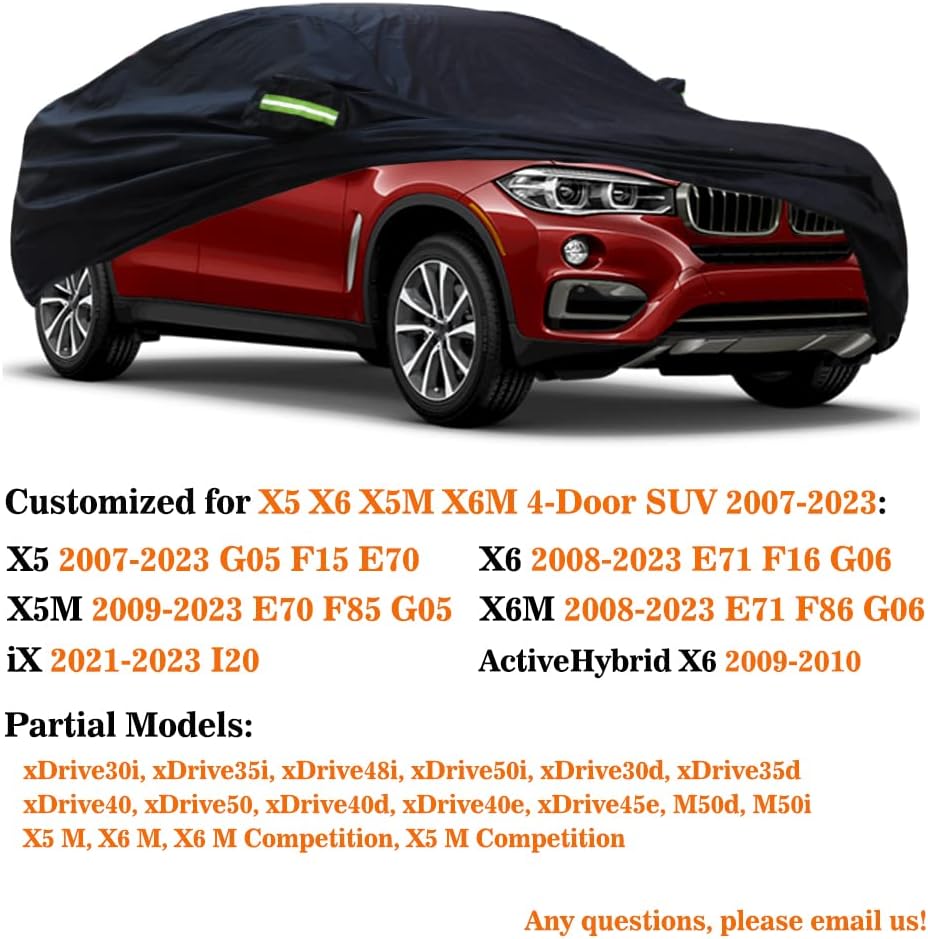 SjYsXm Aufgewertet Autoabdeckung Kompatibel mit BMW X5(2007-2023) X6(2008-2023) X5 M(2009-2023) X6 M
