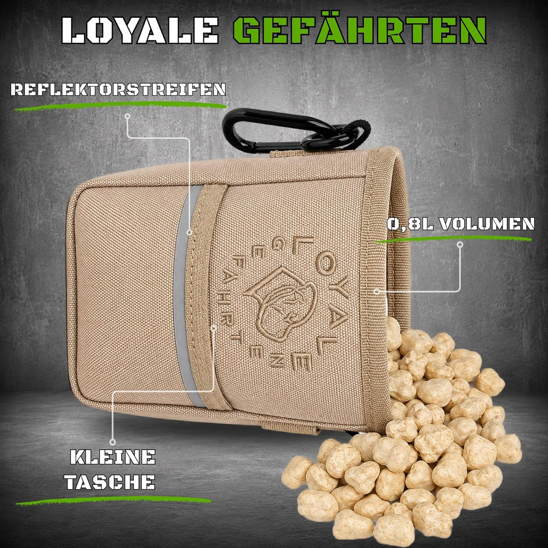 Leckerlitasche für Hunde mit Kotbeutelspender und Gurt Beige, Beige
