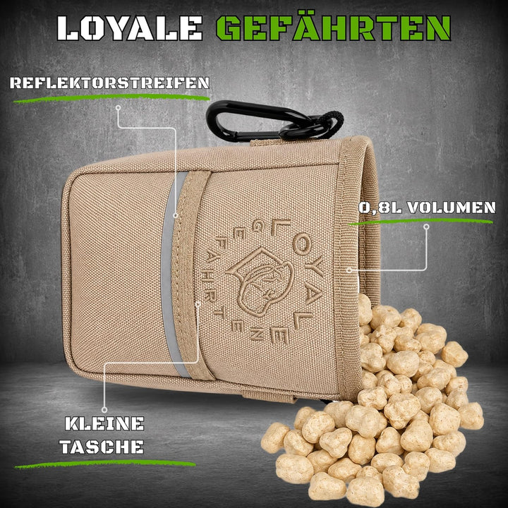 Leckerlitasche für Hunde mit Kotbeutelspender und Gurt Beige, Beige