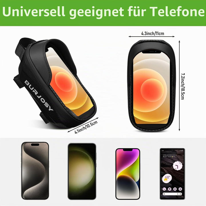 Wasserdicht Handyhalterung Fahrradtasche, Fahrradtasche Rahmen mit TPU-Touchscreen und Sonnenblende,