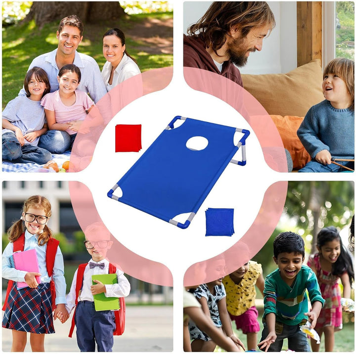 Bean Bag Wurfspiel Set, Cornhole Board Spielzeug mit 6 Bohnensäcke Garten Spielzeug Partyspiele Stra