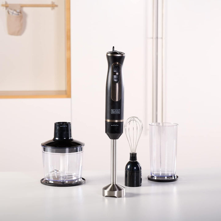 BLACK+DECKER BXHBA800E Stabmixer, 800 Watt, Schwarz 800W | 1 Zubehör, 800W | 1 Zubehör