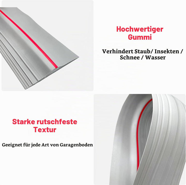 Garagentor Dichtung 3M universeller Schwellendichtung Wetterfeste Gummi-Bodenabdichtung，Gummi DIY Bo