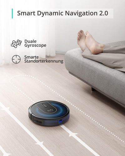 eufy RoboVac G30 Saugroboter mit Smart Dynamic Navigation 2.0, Roboterstaubsauger mit 2000Pa Saugkra