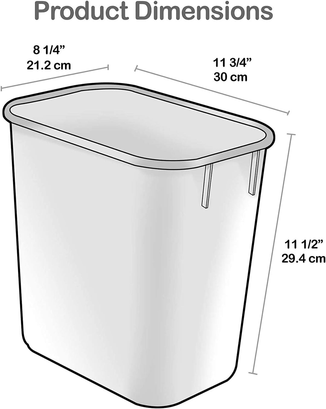 Acrimet Papierkorb für Recycling, 3,25 Gallonen/13 Quart/12 Liter (aus Kunststoff) (Metall/Gelb, Pap