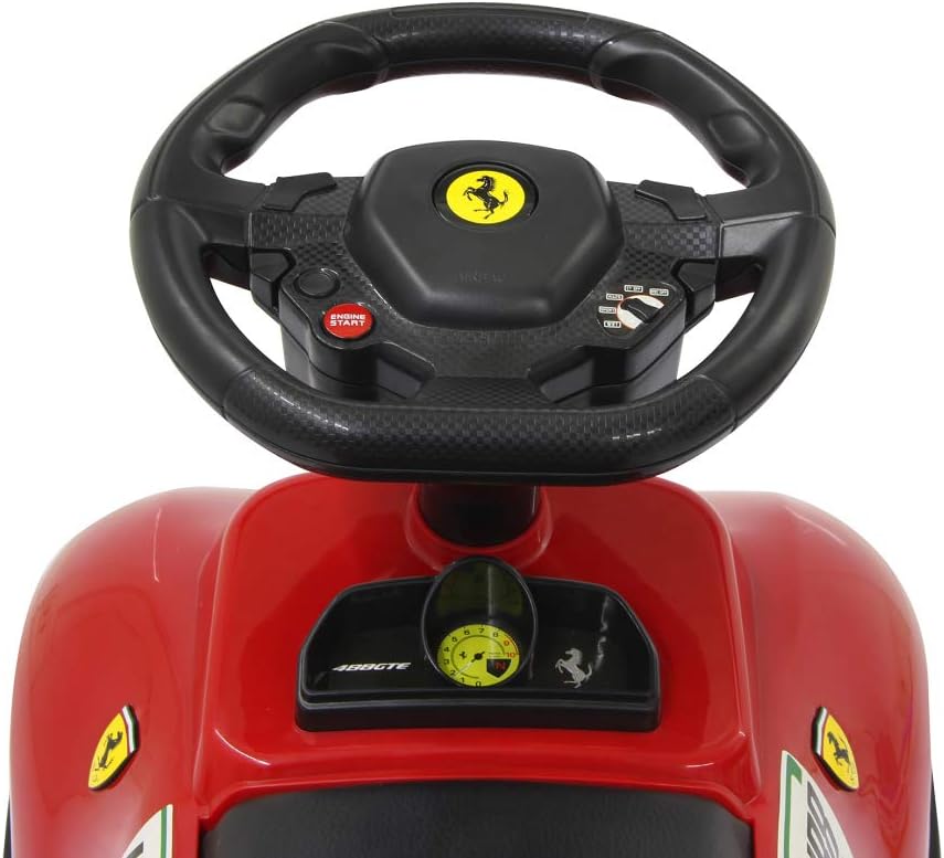 JAMARA 460604 - Rutscher Ferrari 488 GTE - Hupe am Lenkrad, originalgetreue Optik, Kippschutz, Kunst