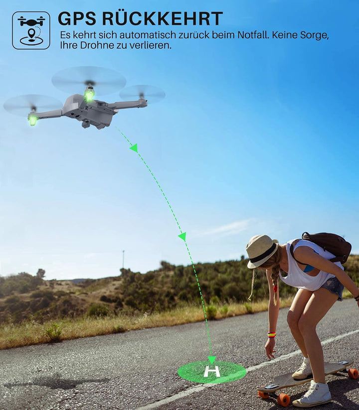 SYMA RC Drohne mit Kamera 4K HD faltbar FPV Quadrocopter ferngesteuert Flugzeug GPS WiFi Return Home