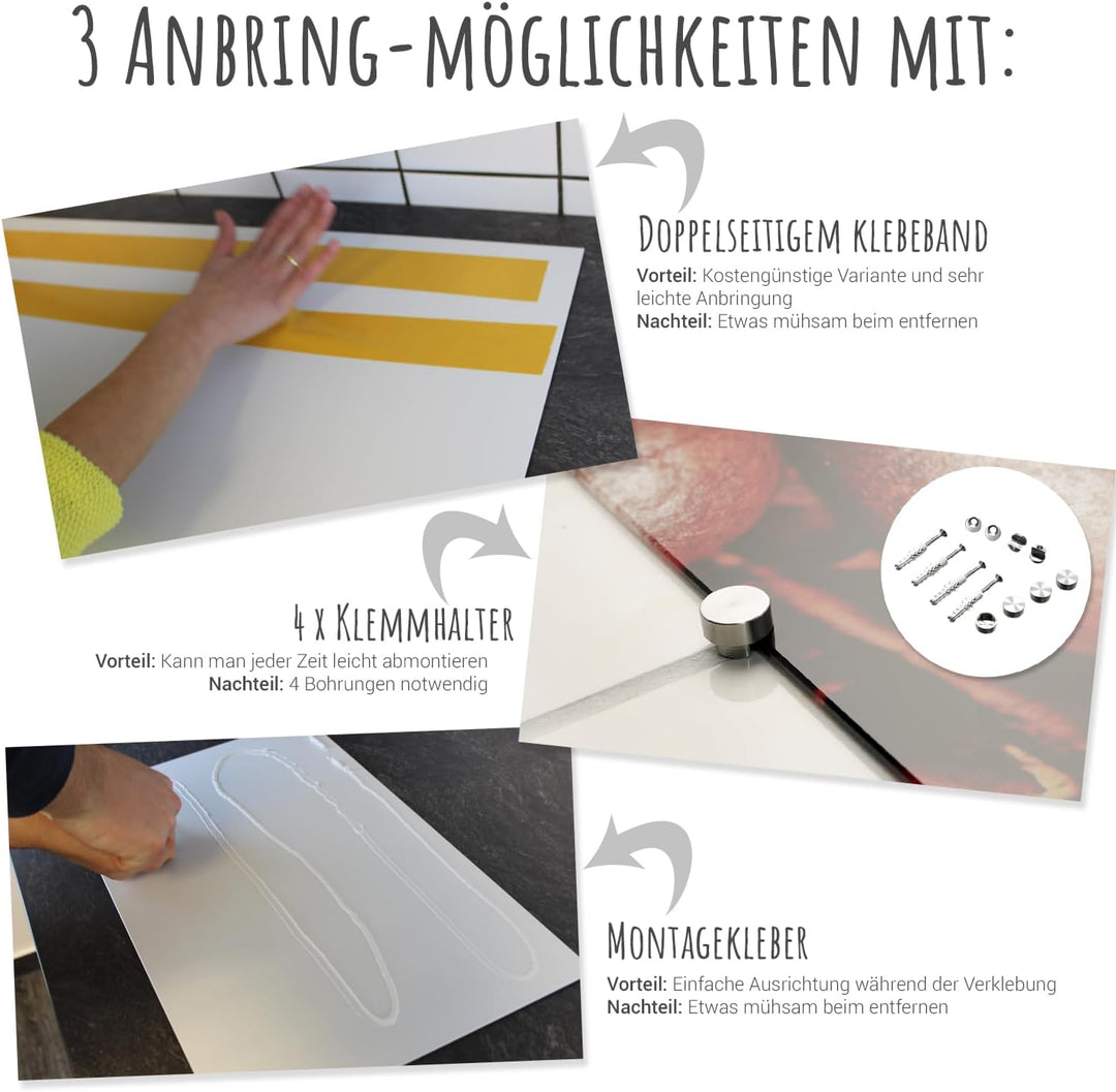 GRAZDesign Spritzschutz Küchenrückwand Glas Küche für Herd & Küchenspüle, Grau mit Spruch - Glasplat