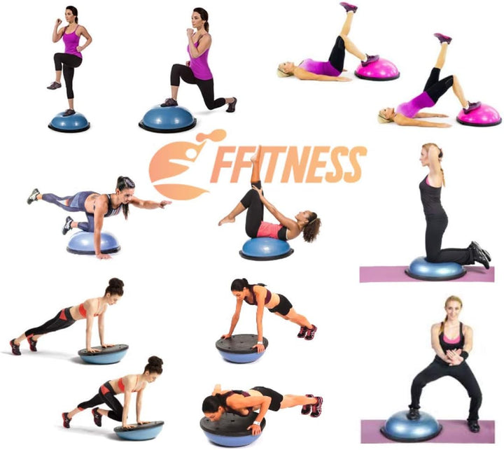 Fitness Balance Ball (Ø 60 cm) | ABS und PVC Ball | Gymball Training Board Halbkugel Kuppel | Erhöht