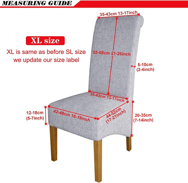 KELUINA Stuhlhussen mit hoher Rückenlehne, Solider Stoff, Stretch, Grösse XL, für Esszimmer, für Zuh