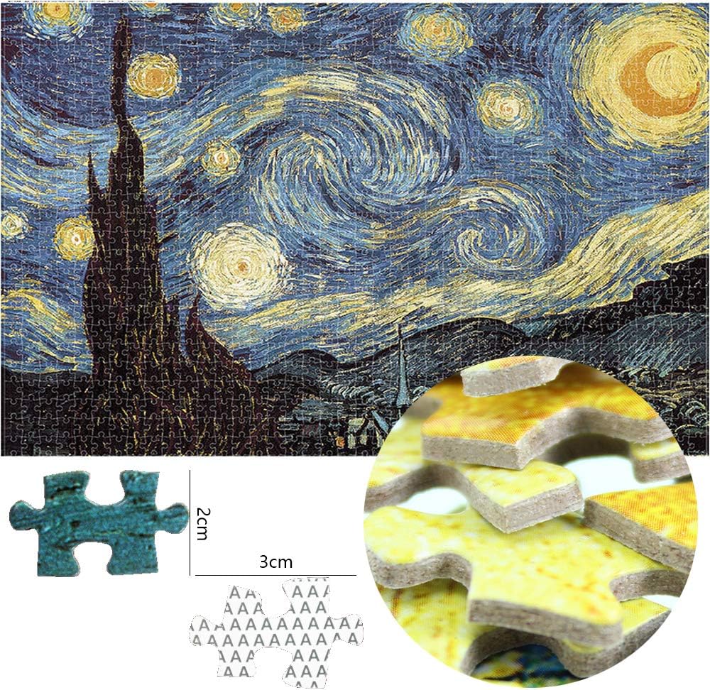 TINYOUTH 2000 Teile Puzzle für Erwachsene, 《Sternennacht》 Museum Kollektion Puzzle, 70x100CM 2mm Dic