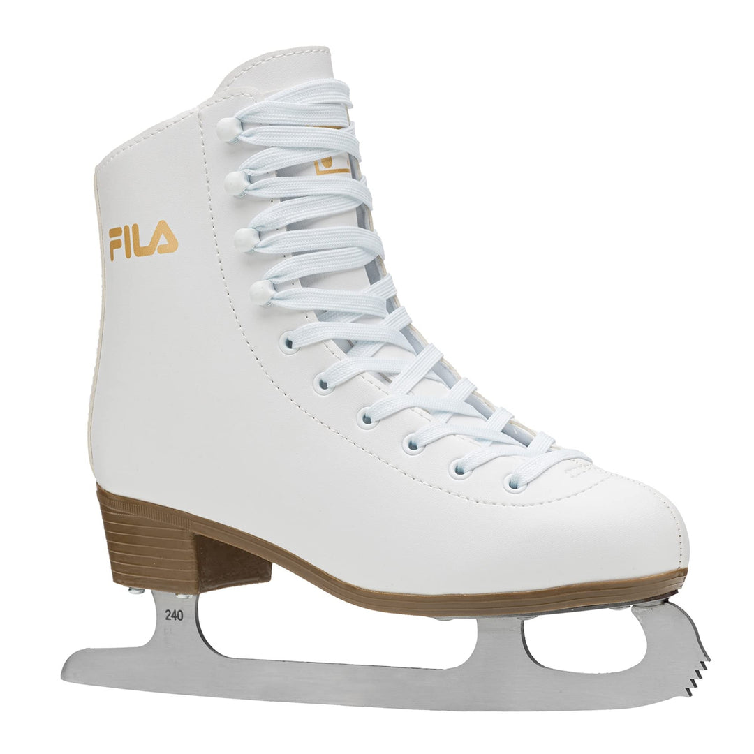FILA Damen Schlittschuhe Cortina, Eislaufschuhe Grösse 40, Kunstlaufschuhe mit Edelstahlkufen, weiss