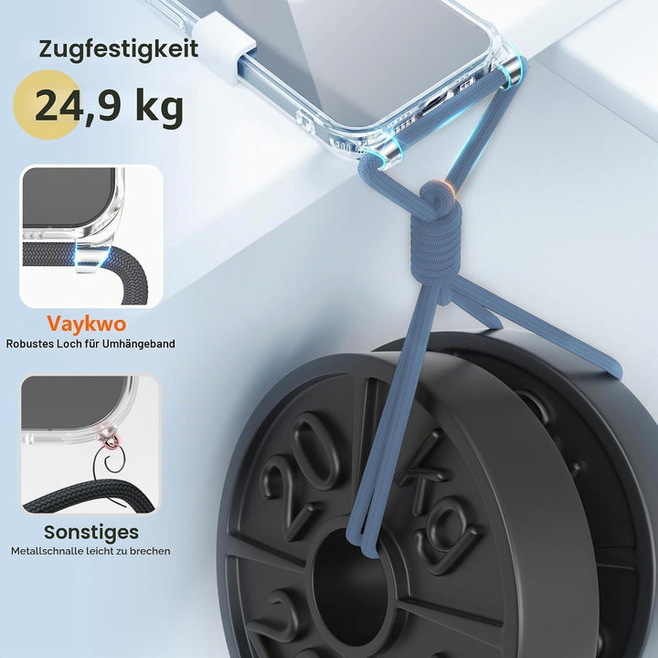 Handykette für Samsung Galaxy S26 6,3 Zoll Hülle mit Band - Necklace Handyhülle - Transparente Case