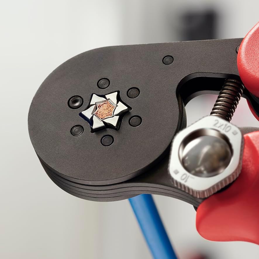 Knipex Selbsteinstellende Crimpzange für Aderendhülsen mit Seiteneinführung (0,08 - 10mm²) brüniert,