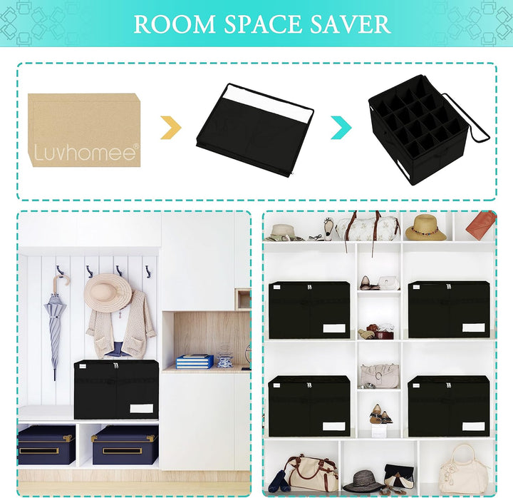 Schuhorganizer für Closet, Passt 16 Paare, grosse Schuhschrank, Schuhbox mit Durchsichtigem Deckel,