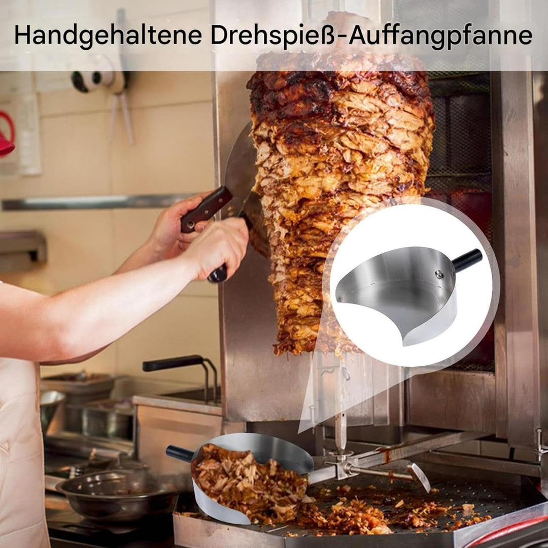 Fleischfängerpfanne, Edelstahl -Grillschaufel, Rotisserie -Tropfpfanne, Handheld Rotisserie -Fängerp