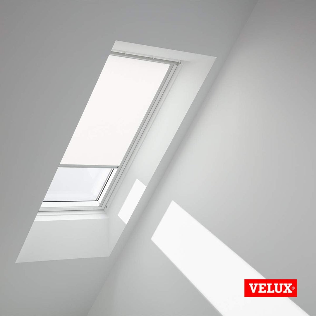 VELUX Original Dachfenster Sichtschutzrollo für M06, Weiss, mit Grauer Führungsschiene B60 x H94 cm