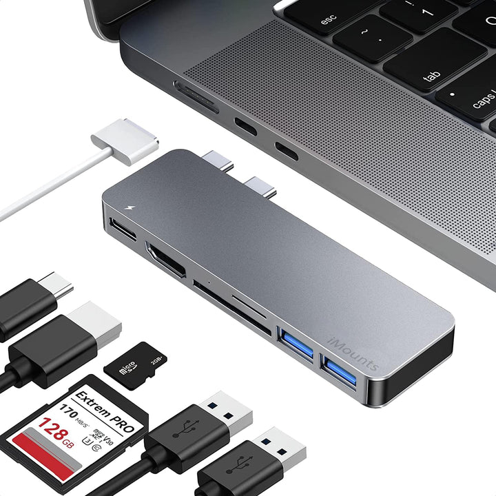 MacBook USB-C Hub – HDMI, SD-Kartenleser, USB 3.0, Thunderbolt, kompatibel mit MacBook Pro und MacBo