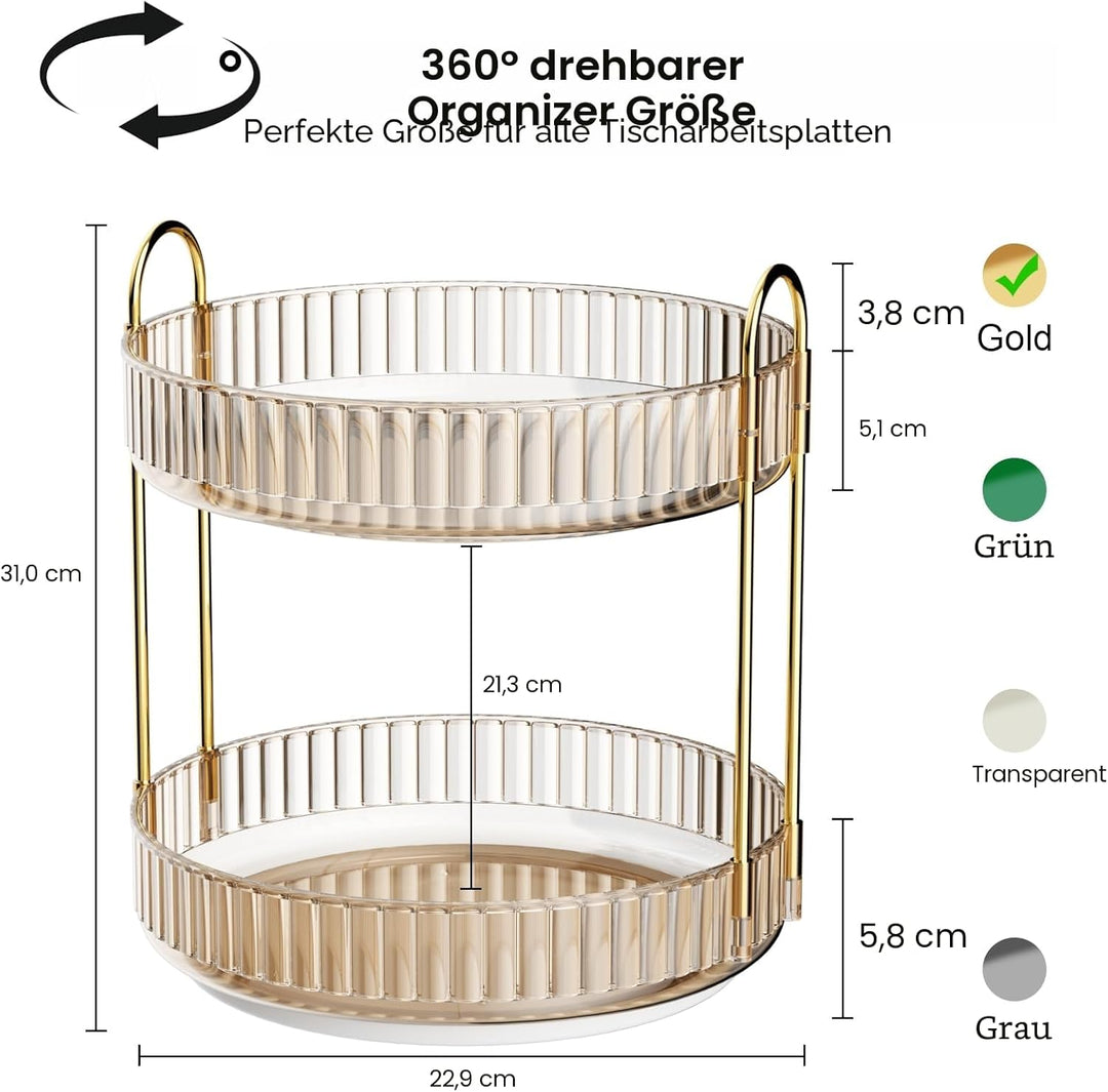 MOACC Make Up Kosmetik Organizer, 360° Drehbar Aufbewahrung, Schmink Organizers für Dresser Schminkt
