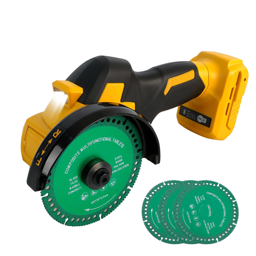 Akku-Winkelschleifer für Dewalt 18/20 V, bürstenloser Mini-Winkelschleifer, 18000 U/min, 100 mm, kle