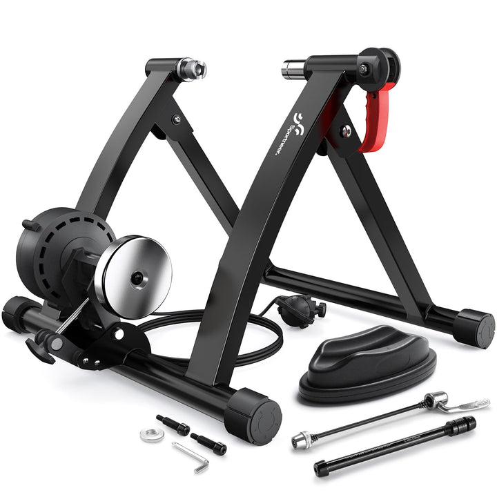 Sportneer Rollentrainer Fahrrad - Magnetischer Rollentrainer für 26-28" & 700C Schnellspanner Vorder