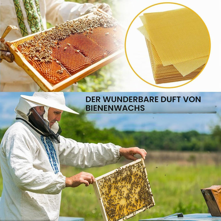 Bienenwachsplatten 40 Stück Natur Bienenwachs 13x9cm Gelb DIY Kerzenherstellung Imkerei Handwerk Pfl